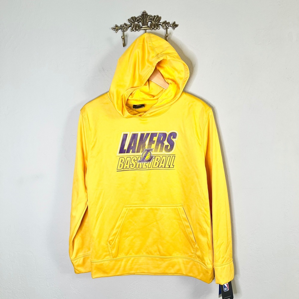 NBA Los Angeles Lakers Basketball Hoodie Youth Size L 14/16 Yellow New Fleece